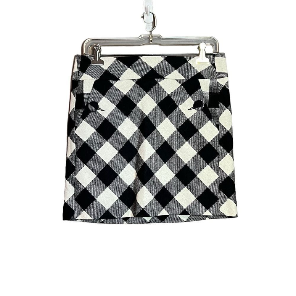 Esprit black & white wool blend mini skirt